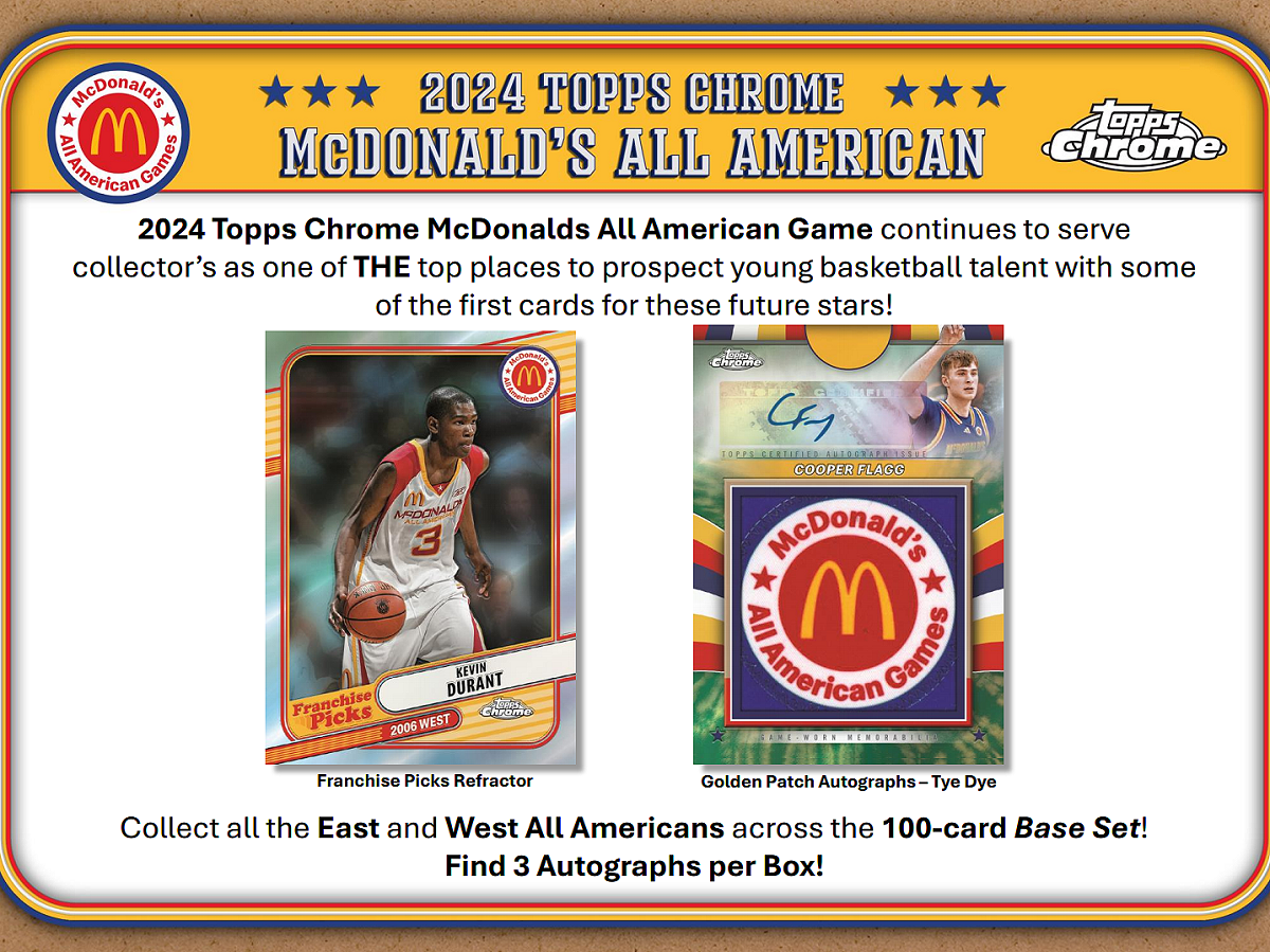 2024 Topps Chrome McDonald's All American Basketball Hobby Box