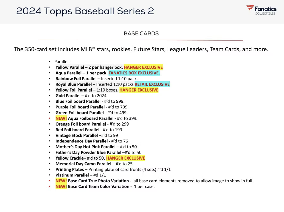 2024 Topps Series 2 Baseball Value Box