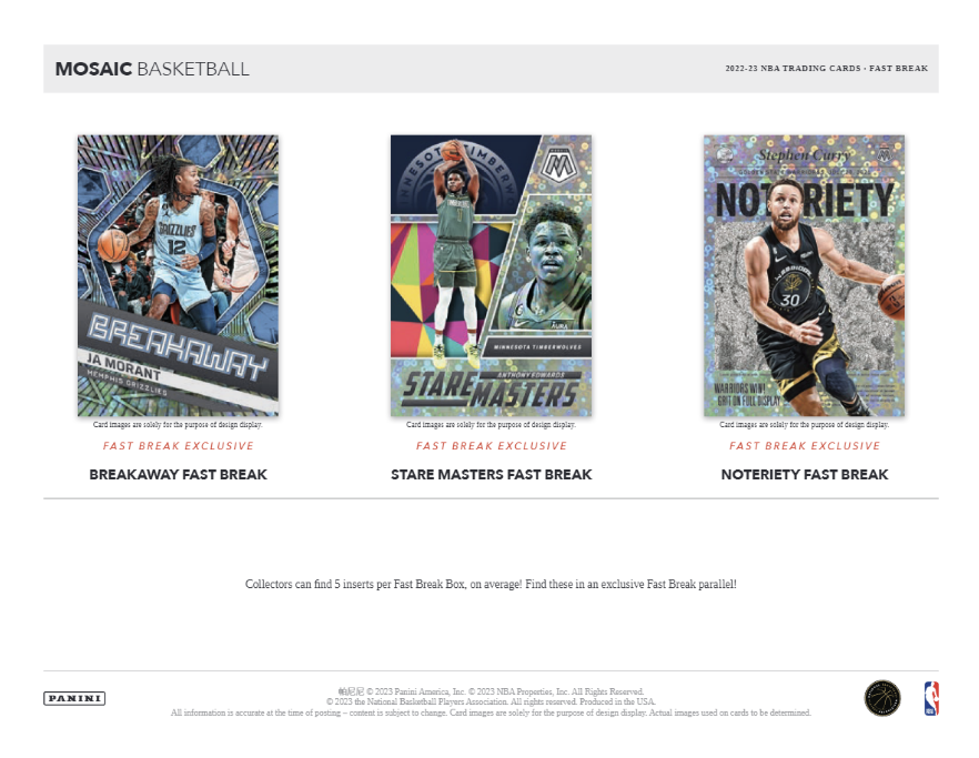 2022-23 Panini Mosaic Basketball Fast Break Box