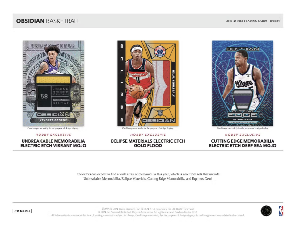 2023-24 Panini Obsidian Basketball Hobby