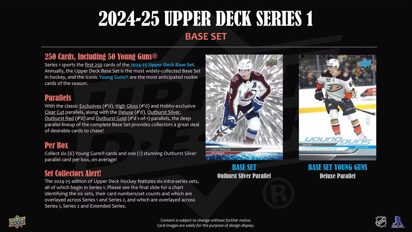 2024-25 Upper Deck Series 1 Hockey Hobby Box