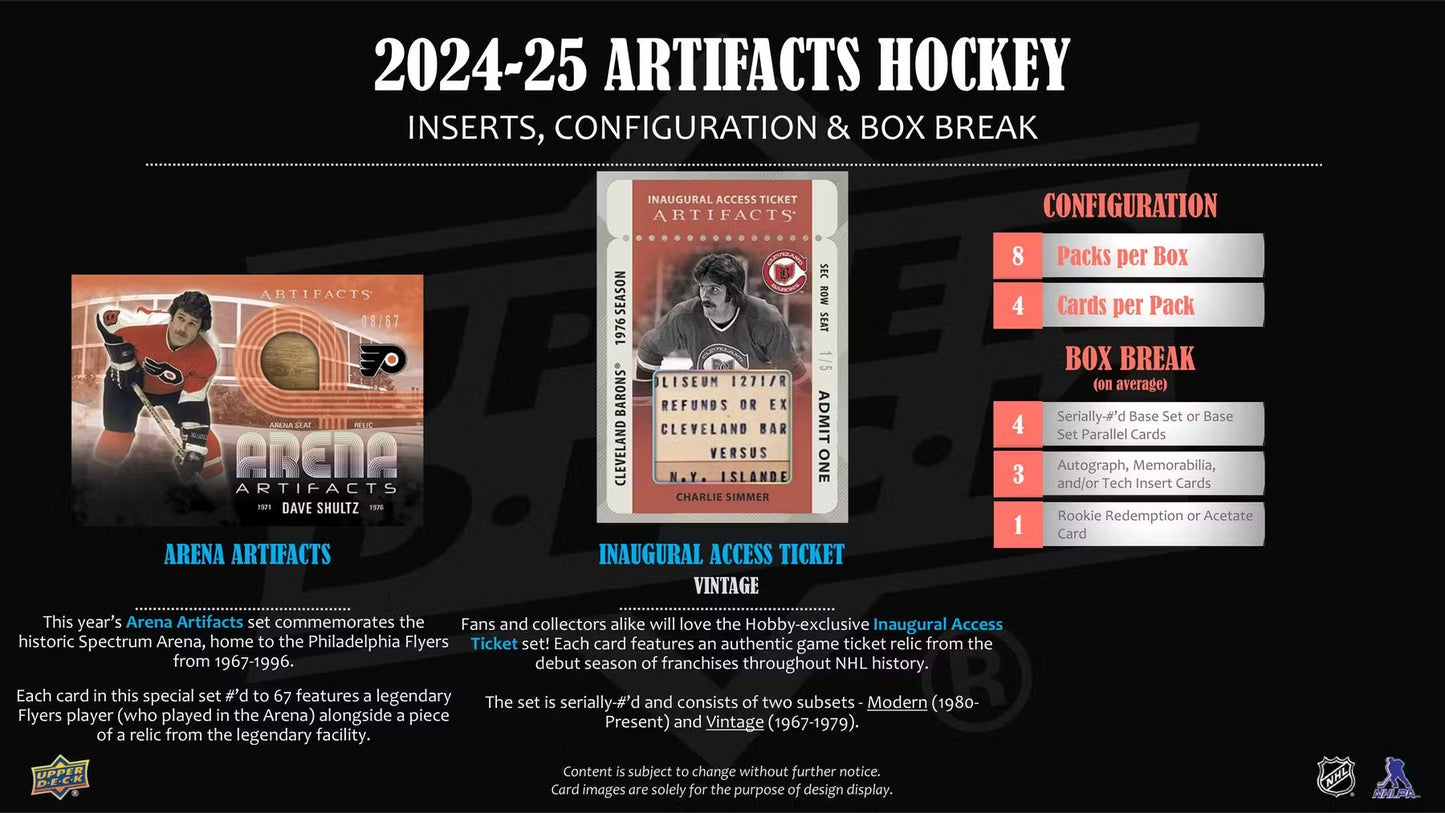 2024-25 Upper Deck Artifacts Hockey Hobby Box