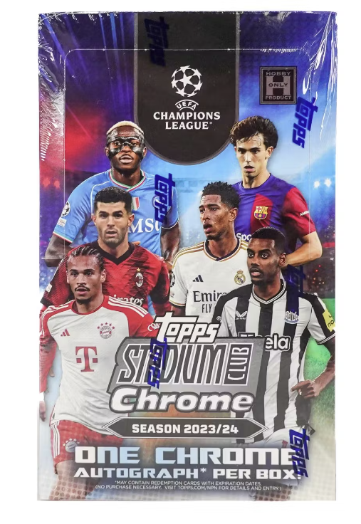 2023-24 Topps Stadium Club Chrome UEFA Club Competitions Soccer Hobby Box